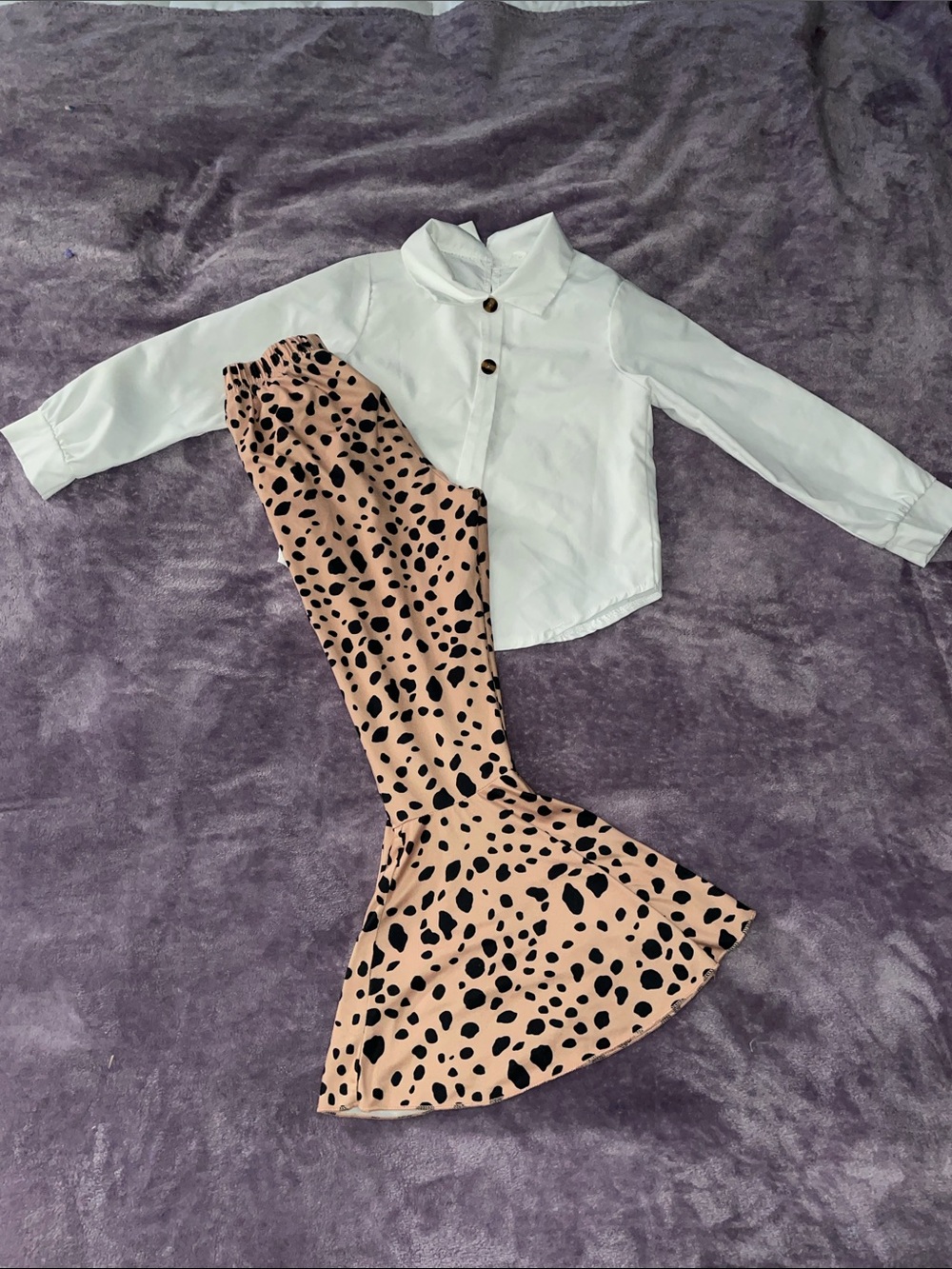 SHEIN Pink and Black Leopard Mermaid Skirt for Kids